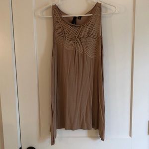 Ribbon lace asymmetrical tank